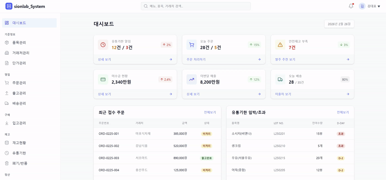 유통 재고관리 시스템 구축