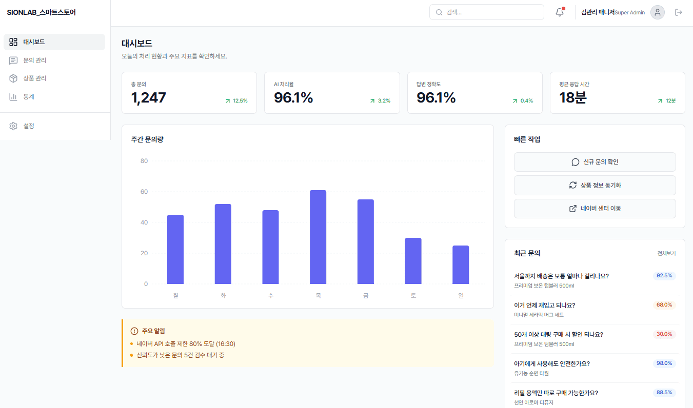 네이버 스마트스토어 상품 문의 자동 응대 시스템